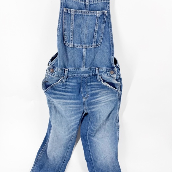 ✅ Abercrombie Fitch Crisscross Open Back Jean Overalls Size X-Small Pockets - Picture 3 of 12